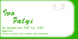 ivo palyi business card